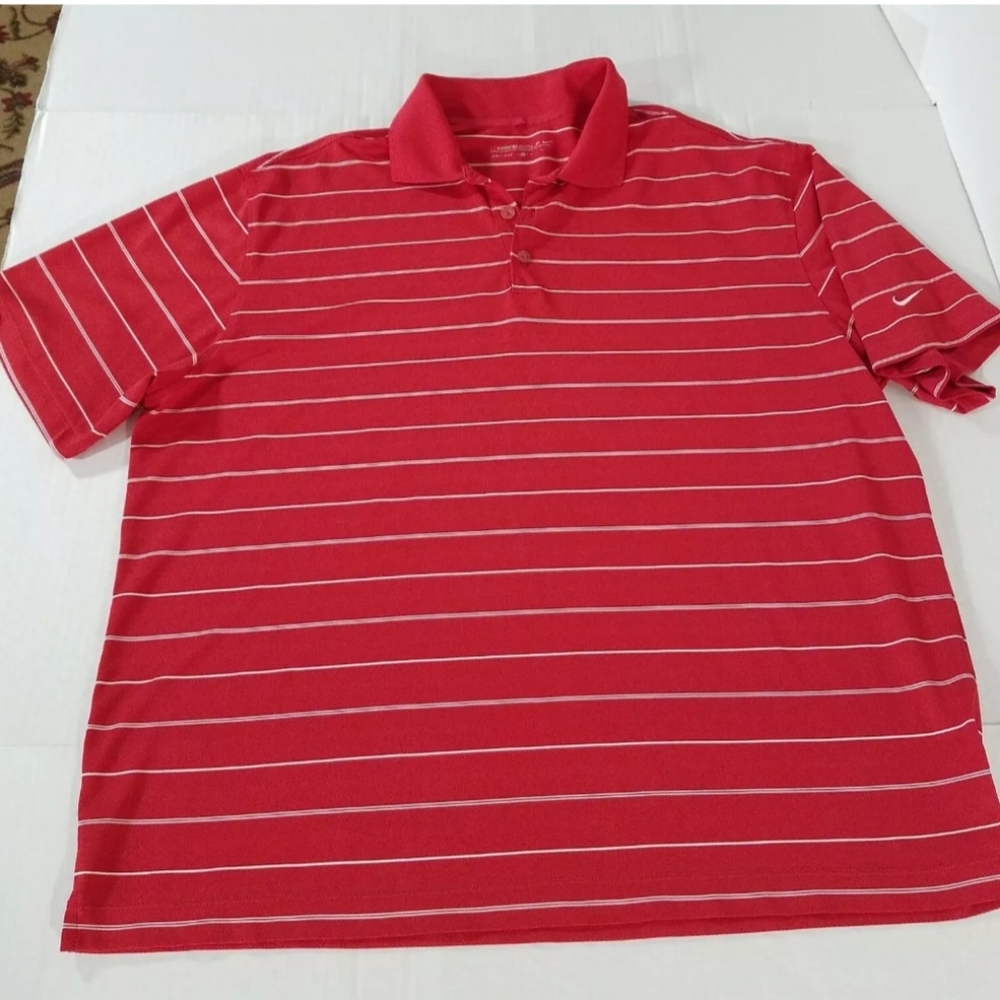 Nike Golf Dri-Fit Tech Core Stripe Polo Shirt Men Size XL